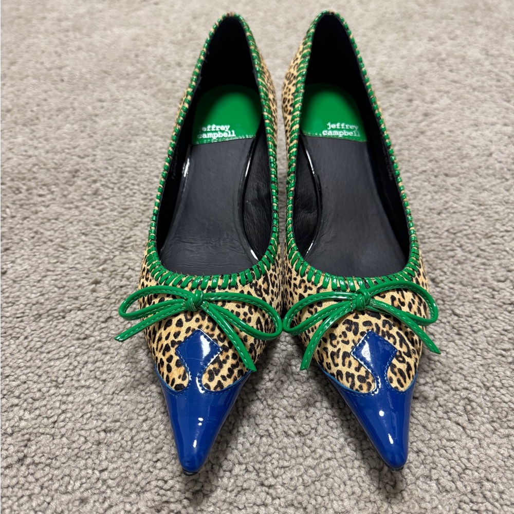 Jeffrey Campbell Brown and Blue Flats with Elegant Design